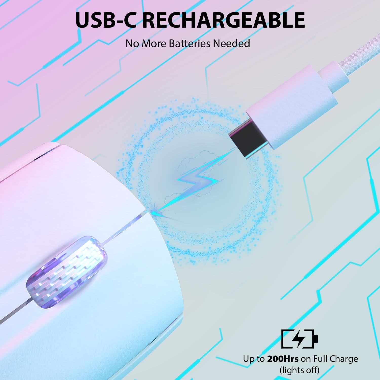 Ігрова миша Attack Shark X5 Bluetooth 2.4G USB ультралегка з RGB-підсвічуванням